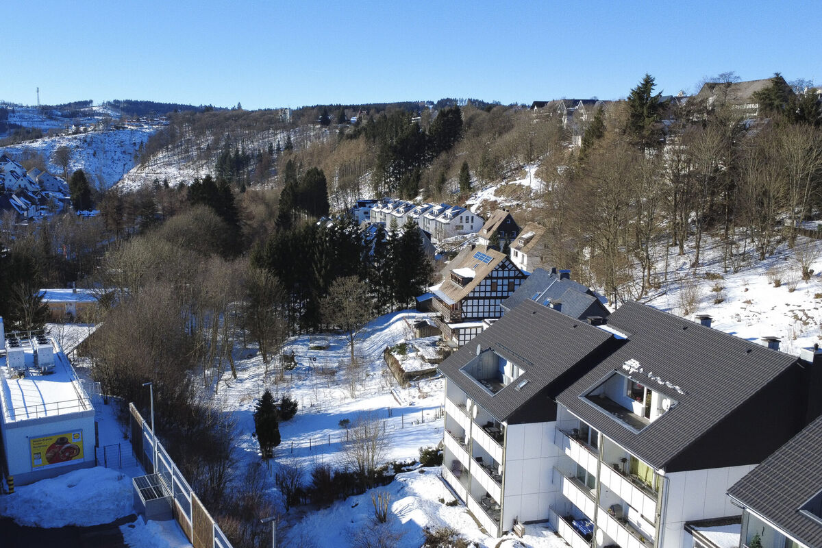 Luftbild von Winterberg, die Ferienwohnung liegt mitten im Ort und nicht am Ortsrand